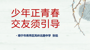 少年正青春，交友须引导